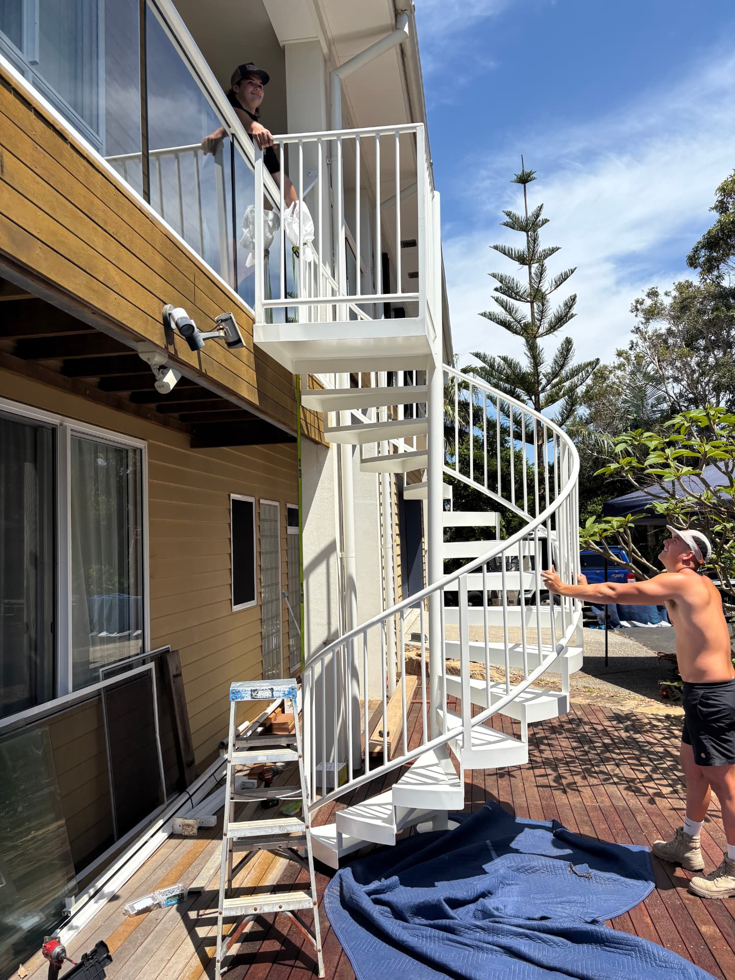 Ipe deck and bespoke spiral staircase at Oodgeroo Gardens
